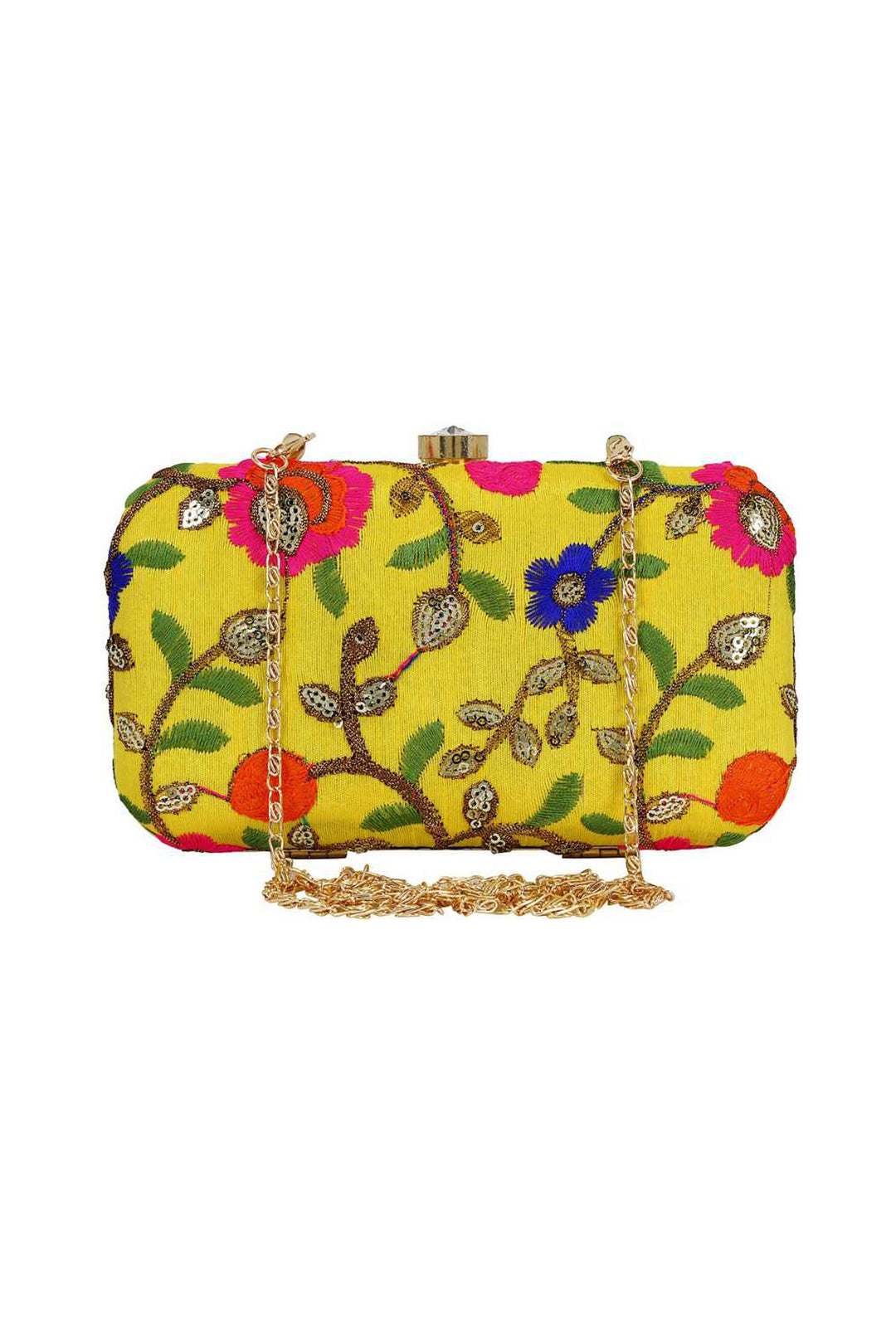 Yellow Color Fancy Fabric Party Style Lovely Clutch Purses | Buy Online India