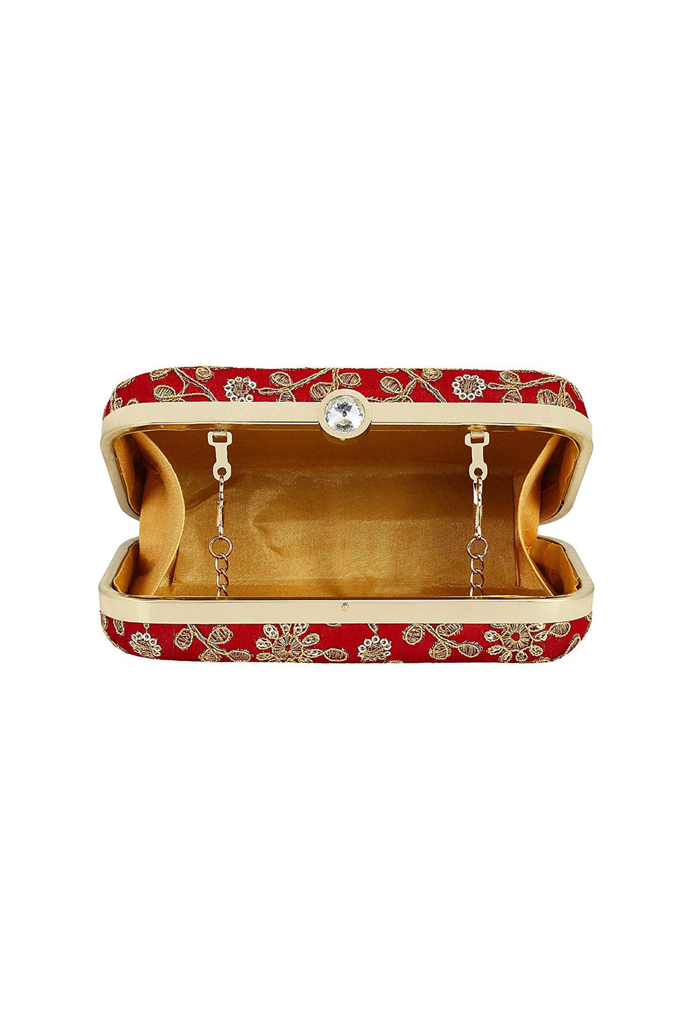 Amazing Red Color Fancy Fabric Party Style Clutch | Buy Online India
