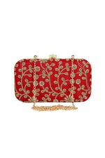 Load image into Gallery viewer, Amazing Red Color Fancy Fabric Party Style Clutch
