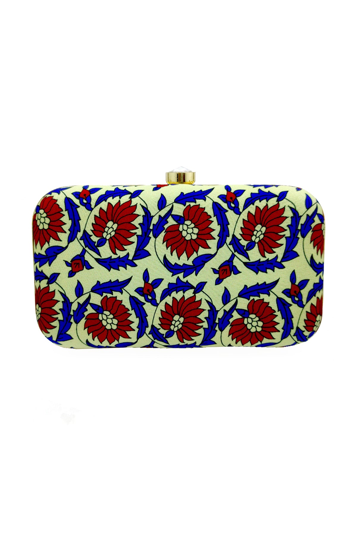 White Color Fancy Fabric Party Style Amazing Clutch Purses