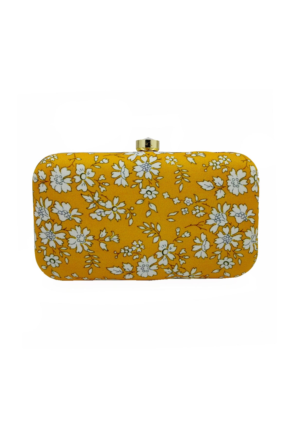 Trendy Fancy Fabric Yellow Color Party Style Clutch Purses