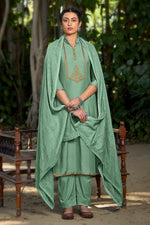 Load image into Gallery viewer, Party Style Viscose Fabric Sea Green Color Embroidered Salwar Suit
