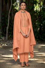 Load image into Gallery viewer, Peach Color Party Style Embroidered Viscose Fabric Salwar Suit
