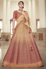 Load image into Gallery viewer, Art Silk Fabric Embroidered Wedding Wear Designer Lehenga Choli In Beige Color
