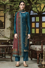 Load image into Gallery viewer, Teal Color Viscose Fabric Festive Wear Embroidered Designer Salwar Suit
