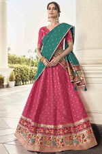 Load image into Gallery viewer, Pink Color Art Silk Fabric Function Wear Banarasi Style Lehenga Choli
