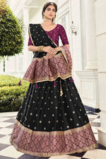 Load image into Gallery viewer, Beauttifully Art Silk Fabric Function Wear Lehenga In Black Color
