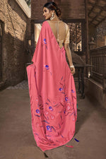Load image into Gallery viewer, Innovative Floral Printed Work On Satin Fabric Casual Wear Saree In Pink Color
