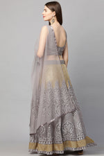 Load image into Gallery viewer, Embroidered Net Fabric Luxurious Lehenga In Lavender Color
