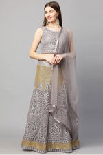 Load image into Gallery viewer, Embroidered Net Fabric Luxurious Lehenga In Lavender Color
