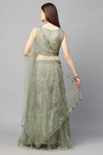 Load image into Gallery viewer, Enchanting Embroidered Sea Green Color Lehenga In Net Fabric
