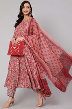 Load image into Gallery viewer, Delicate Cotton Fabric Brown Color Printed Work Salwar Suit
