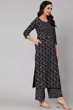 Load image into Gallery viewer, Blazing Navy Navy Blue Color Cotton Fabric Printed Work Salwar Suit
