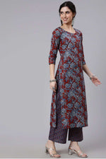 Load image into Gallery viewer, Maroon Color Cotton Fabric Alluring Palazzo Suit
