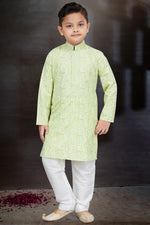 Load image into Gallery viewer, Wedding Wear Cotton Fabric Boys Readymade Kurta Pyjama