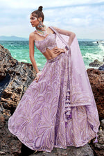 Load image into Gallery viewer, Heavy Embroidered Lavender Net Fabric Occasion Wear Lehenga Choli