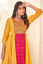 Load image into Gallery viewer, Mustard Color Cotton Fabric Casual Look Readymade Kurti
