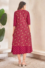 Load image into Gallery viewer, Cotton Fabric Maroon Color Daily Wear Readymade Kurti
