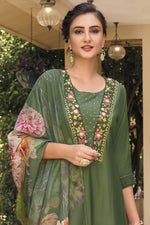 Load image into Gallery viewer, Readymade Printed Green Color Salwar Suit In Fancy Fabric