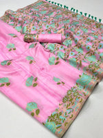 Load image into Gallery viewer, Pink Color Jacquard Work Art Silk Fabric Saree