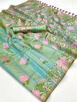 Load image into Gallery viewer, Sea Green Color Jacquard Work Art Silk Fabric Saree