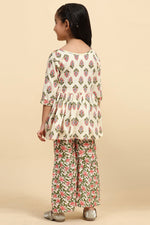 Load image into Gallery viewer, Designer Cotton Fabric Printed Readymade Kids Cream Color Palazzo Salwar Kameez