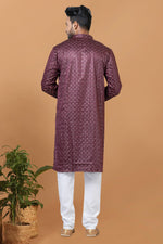 Load image into Gallery viewer, Sequins Embroidery Gorgeous Gajji Silk Fabric Readymade Kurta Pyjama For Men
