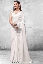 Load image into Gallery viewer, Cream Color Designer Saree In Georgette Fabric
