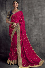 Load image into Gallery viewer, Radiant Border Work On Maroon Color Party Wear Art Silk Fabric Saree
