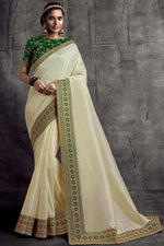 Load image into Gallery viewer, Alluring Beige Color Art Silk Fabric Designer Saree With Border Work
