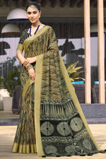 Load image into Gallery viewer, Soothing Linen Digital Printed Saree In Multi Color
