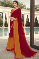 Load image into Gallery viewer, Fancy Georgette Fabric Party Wear Maroon Color Saree
