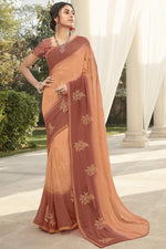 Load image into Gallery viewer, Chikoo Color Party Wear Georgette Fabric Designer Saree
