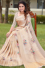 Load image into Gallery viewer, Fabulous Art Silk Fabric Function Wear Saree In Beige Color With Digital Printed Work
