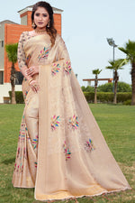 Load image into Gallery viewer, Fabulous Art Silk Fabric Function Wear Saree In Beige Color With Digital Printed Work
