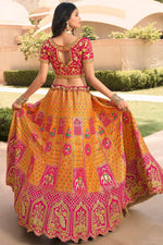 Load image into Gallery viewer, Wedding Wear Silk Fabric Designer Embroidered Lehenga Choli In Orange Color

