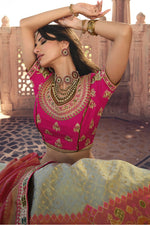 Load image into Gallery viewer, Wedding Wear Silk Fabric Embroidered Lehenga Choli In Cream Color
