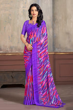 Load image into Gallery viewer, Multi Color Fancy Abstract Print Saree In Chiffon Fabric
