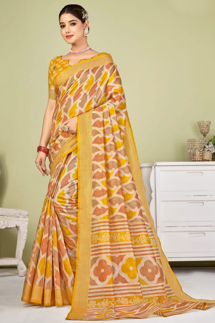 Printed Art Silk Fabric Daily Wear Multi Color Saree