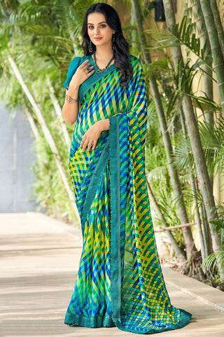 Chiffon Fabric Multi Color Color Printed Daily Wear Saree