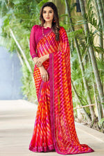 Load image into Gallery viewer, Rani Color Printed Chiffon Fabric Daily Wear Saree
