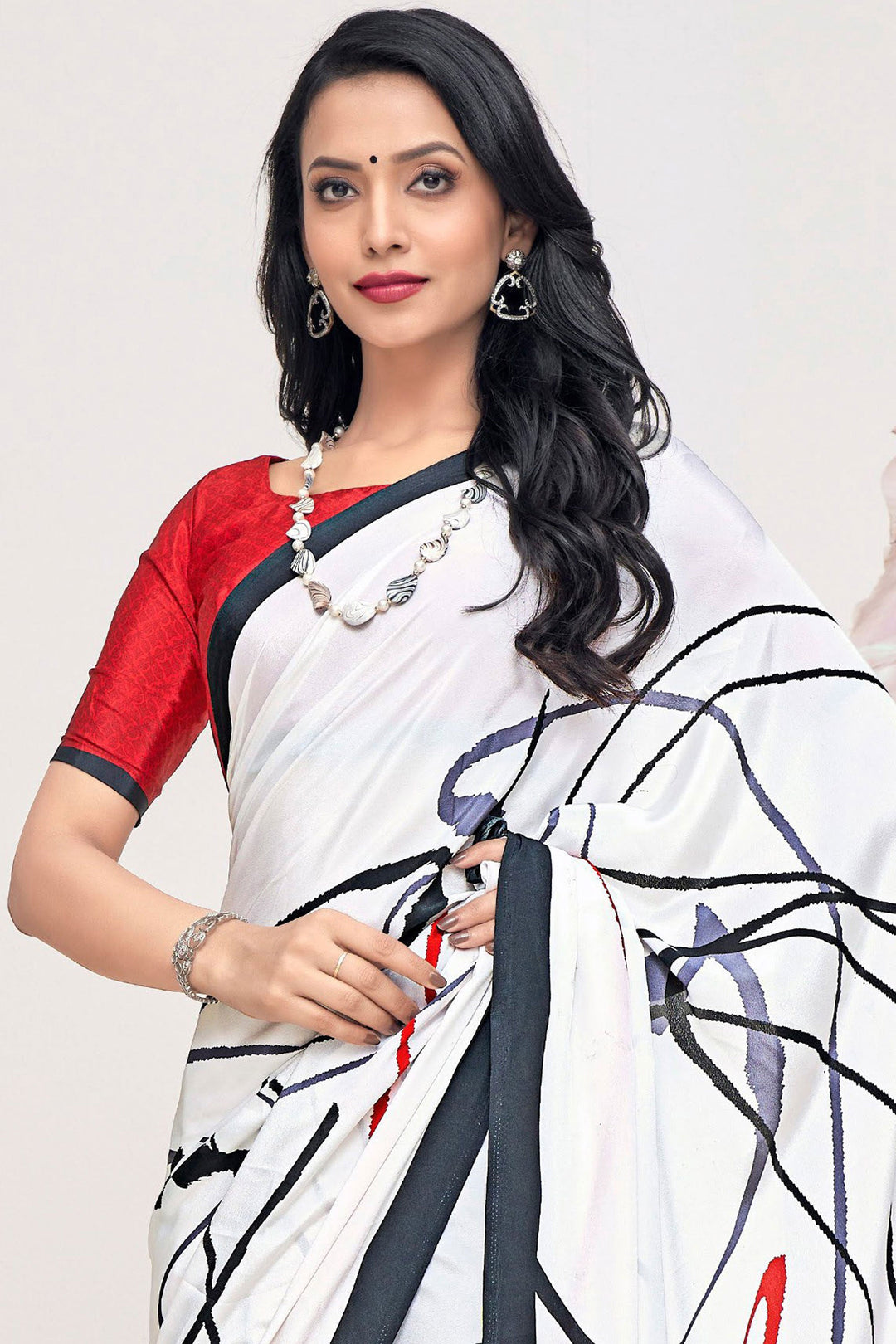 Crepe Silk Fabric Multi Color Pleasance Printed Saree | Buy Online India