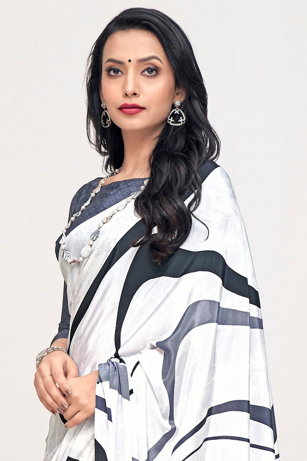 Crepe Silk Fabric Bewitching Printed Saree In Multi Color | Buy Online India