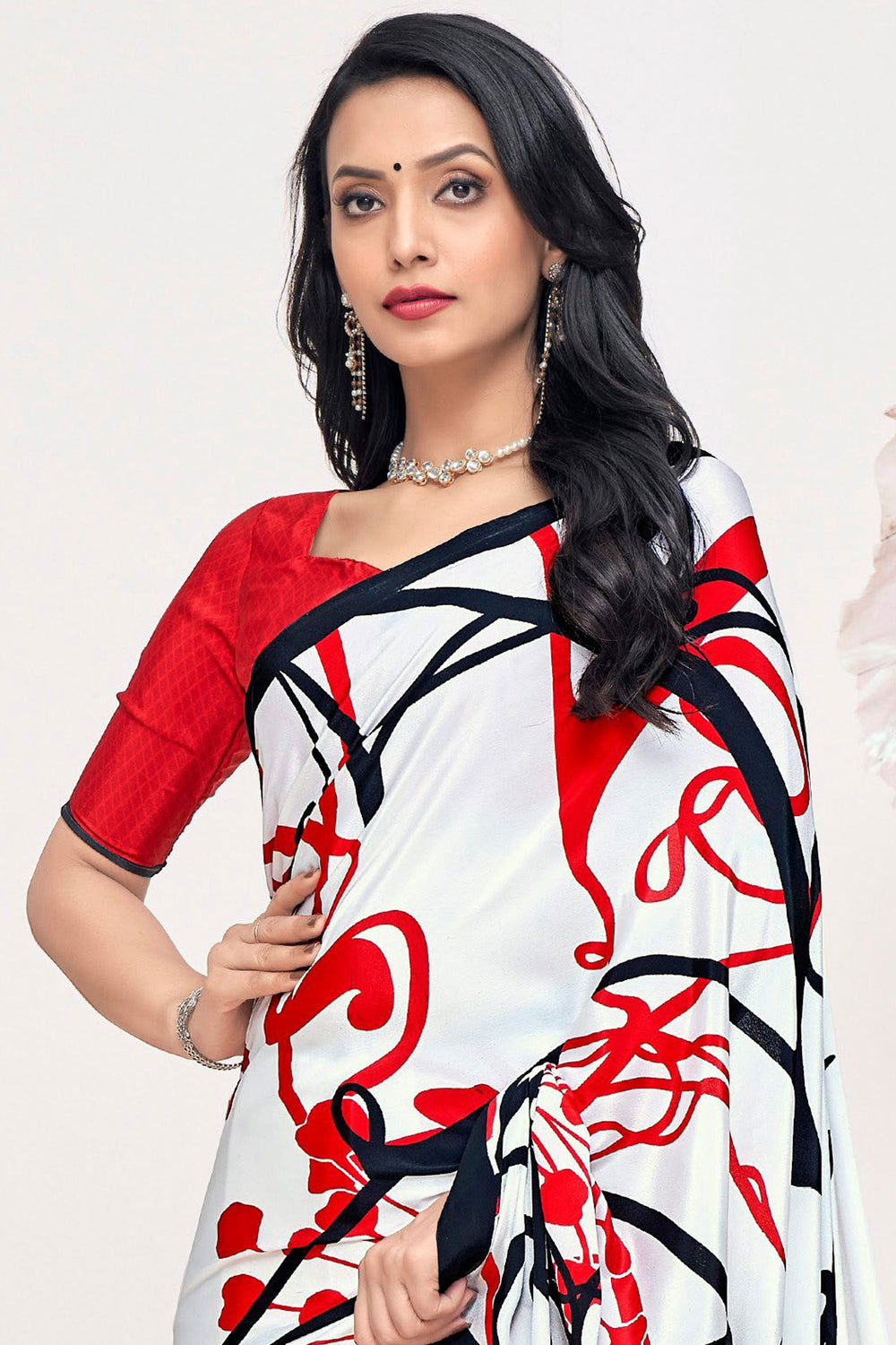 Crepe Silk Fabric Multi Color Excellent Printed Saree | Buy Online India