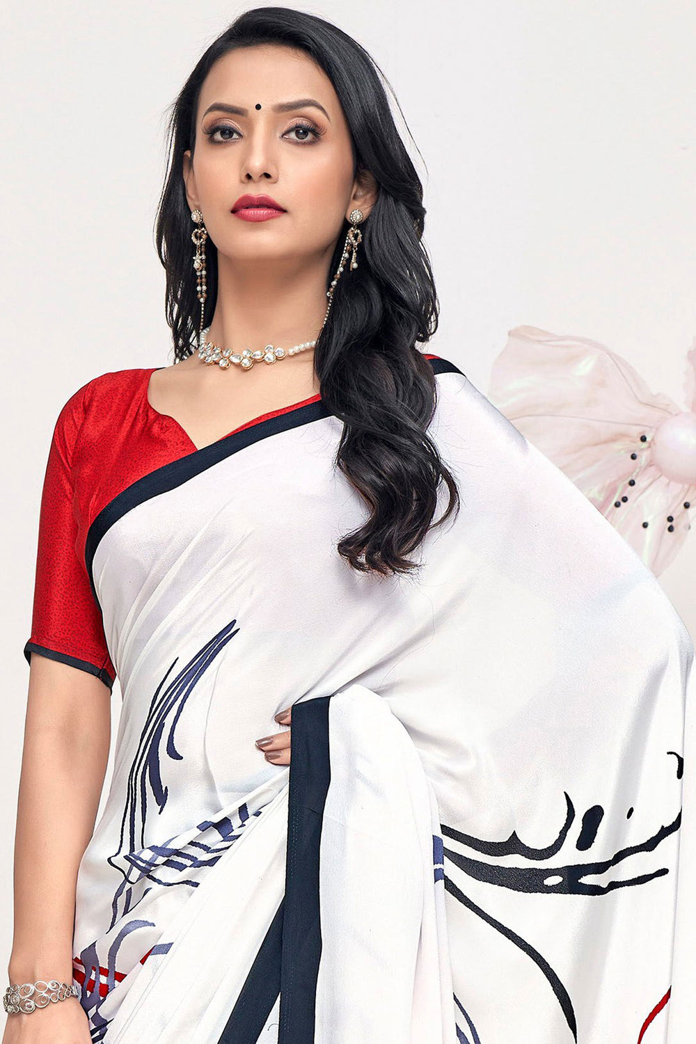 Crepe Silk Fabric Multi Color Patterned Printed Saree | Buy Online India
