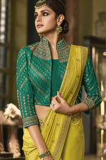 Load image into Gallery viewer, Bright Yellow Color Silk Saree With Embroidered Work Featuring Asmita Sood
