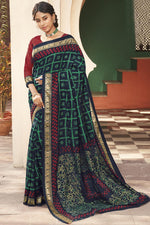 Load image into Gallery viewer, Navy Blue Color Casual Printed Saree In Art Silk Fabric
