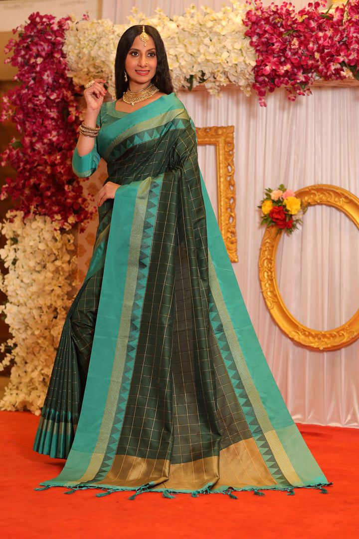Green Color Art Silk Fabric Alluring Festive Look Saree
