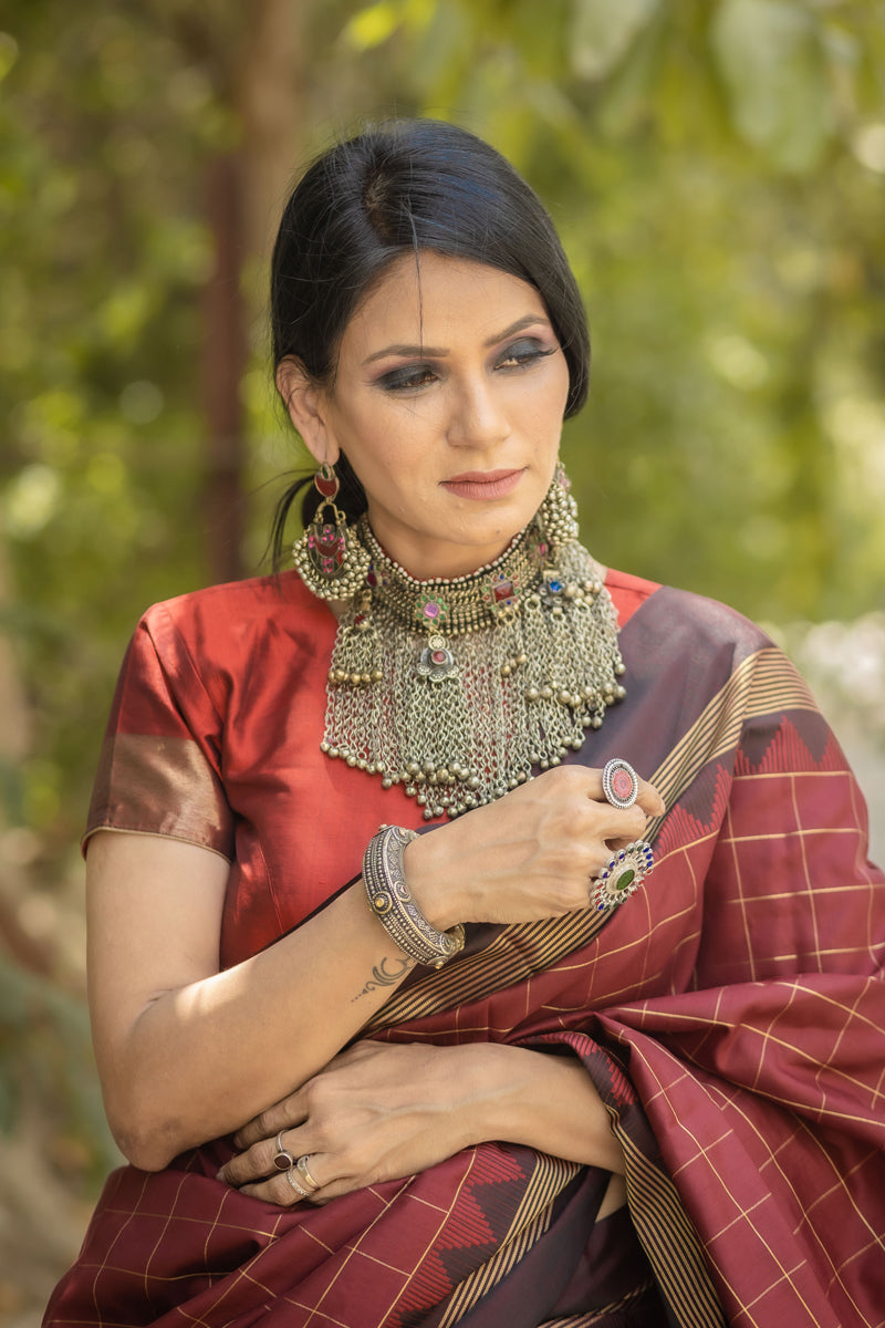 Maroon Color Art Silk Fabric Festive Look Classic Saree