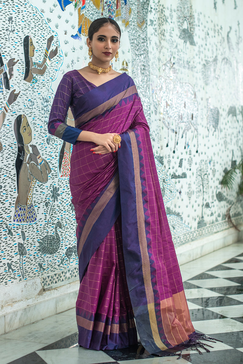 Wine Color Art Silk Fabric Festive Look Tempting Saree